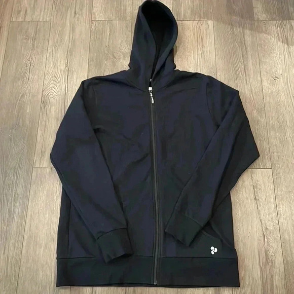 ❤️2/$30❤️[M/L]NWOT TRIPLE FLIP UNISEX Black ZIP-UP  HOODIE - Picture 4 of 8